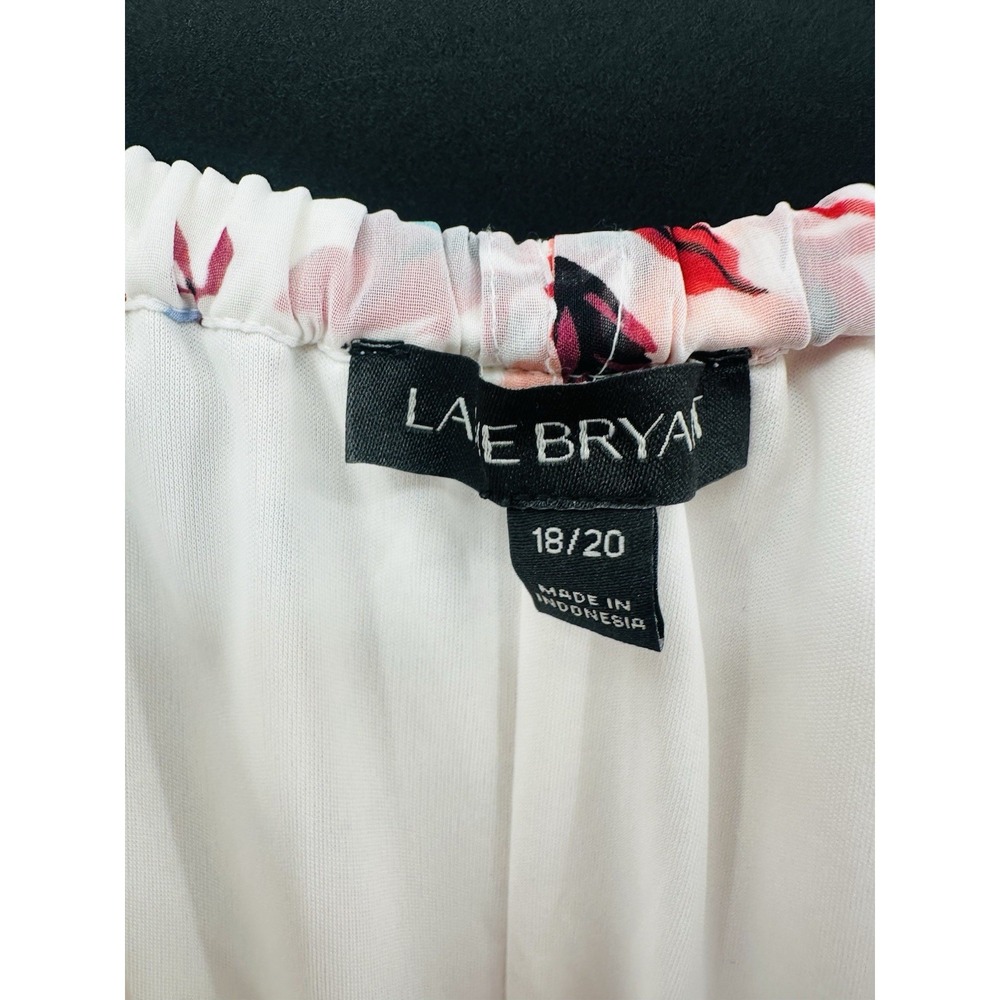 Lane Bryant Floral Off Shoulder Maxi Dress Pink White Plus 18 Cottagecore AB09 - Picture 7 of 10